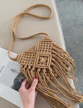 Boho Tassel Hand-Woven Hollow Crossbody Bag 8BW6BBG438L
