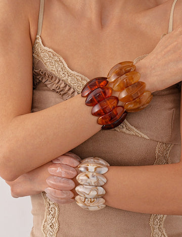 Vintage Wide Resin Splicing Acrylic Bracelets DP25D623
