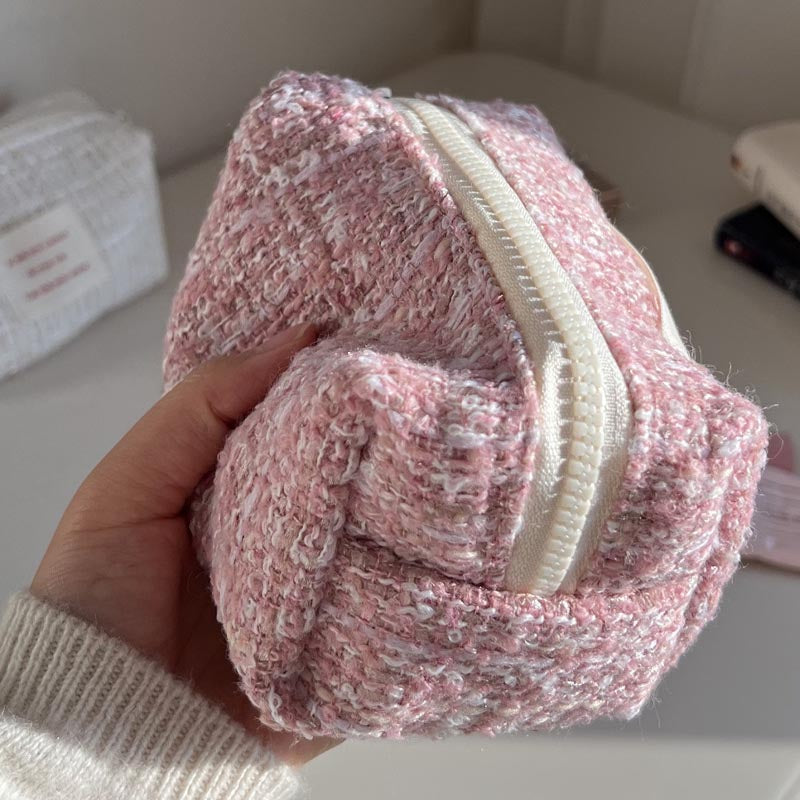 Luxury Tweed Cosmetic Bag - DippedShop Wholesale - #8995
