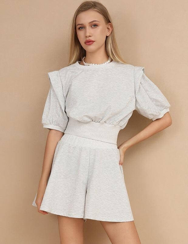 Round Neck Top and Shorts - DippedShop Wholesale - #0243