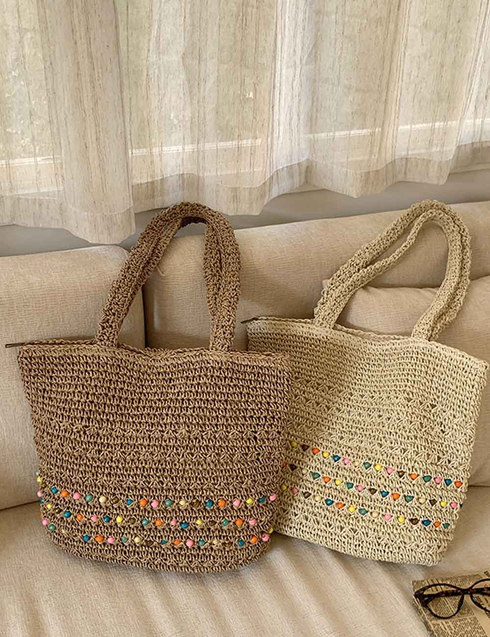Large Woven Commuter Handbag - DippedShop Wholesale - #9491