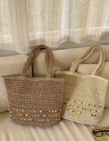 Large Woven Commuter Handbag - DippedShop Wholesale - #9491