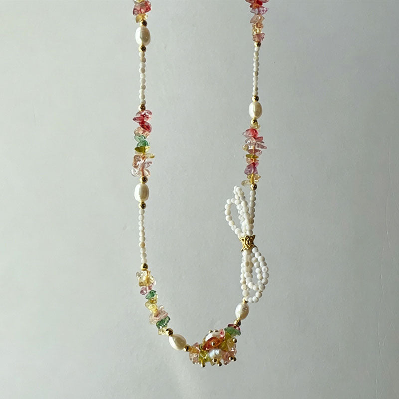 Vintage Pearl Bow Necklace - DippedShop Wholesale - #0259