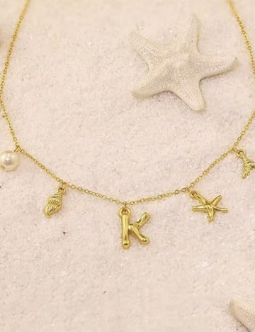 Gold Plated Letter Choker - DippedShop Wholesale - #4707