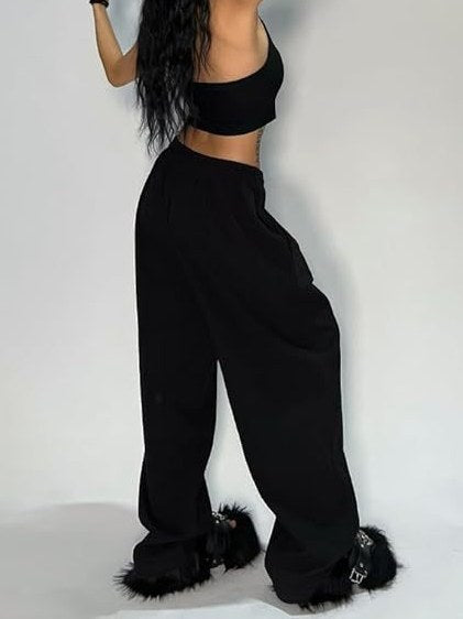 Straight Drawstring Loose Sports Pants DP25C466