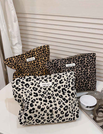 Vintage Leopard Print Canvas Makeup Bag DP25E646