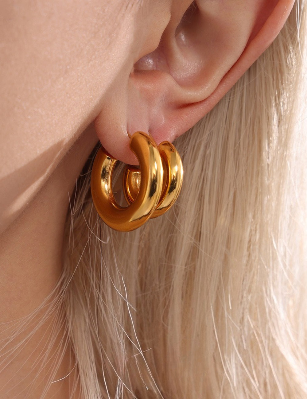 Minimalist Gold Plated C-Shape - DippedShop Wholesale - #7459