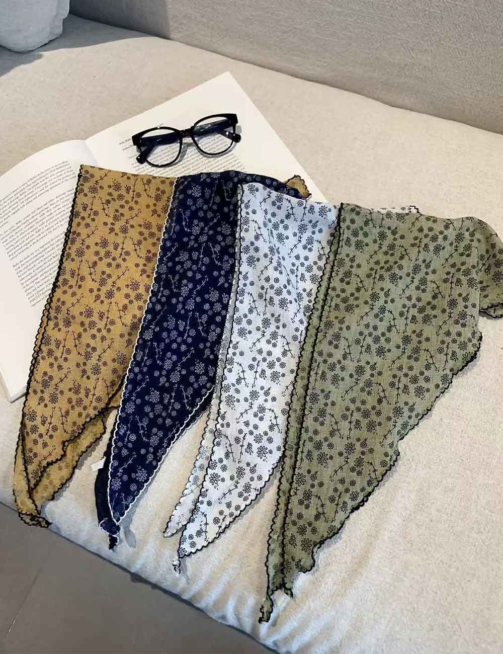 Vintage Floral Print Neckerchief Head Scarf MK2BW6W6NSI16