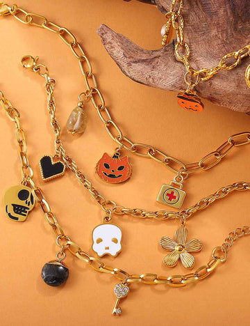 Halloween Ghost Chain Stainless Steel Bracelet DP25G517