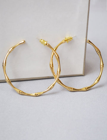 Simple Bamboo Exaggerated Large Hoop Earrings DP25E713
