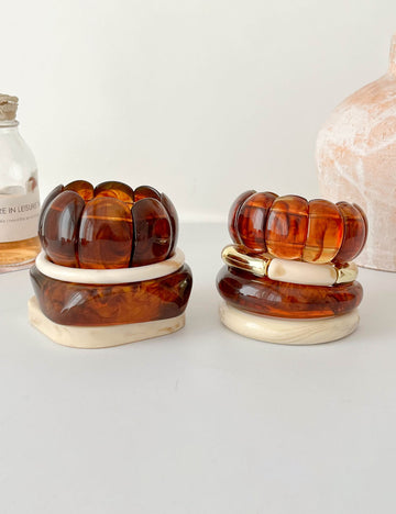 Chunky Resin Geometric Stackab - DippedShop Wholesale - #5747