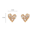 Shiny Zircon Heart Stud Earrings - DippedShop Wholesale - #0643