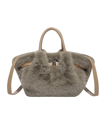 Soft Faux Fur Fluffy Tote Shoulder Bag DP25G656