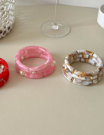 Vintage Bead Bamboo Tube Elast - DippedShop Wholesale - #8883