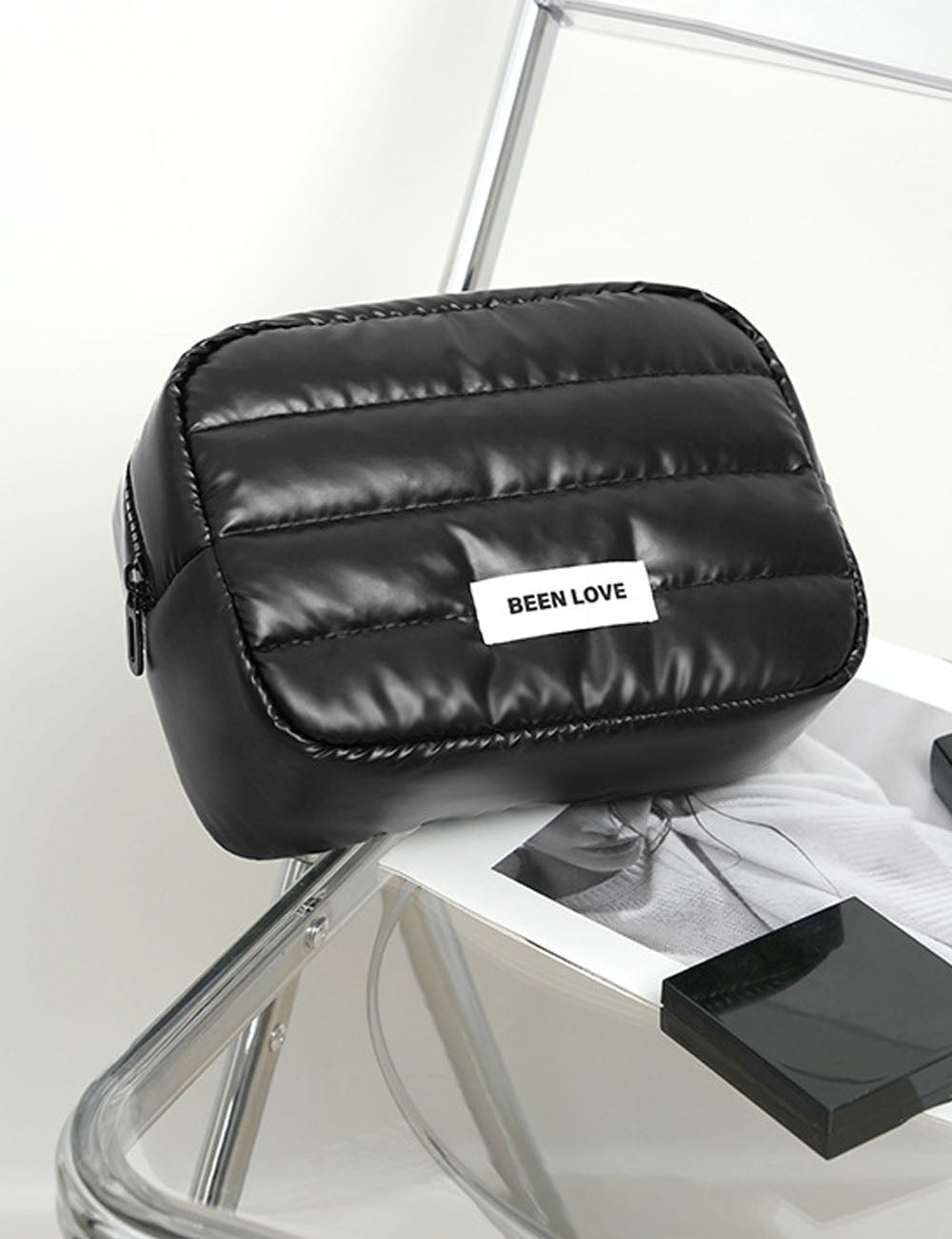 Solid Color Puffer Portable Cosmetic Bag DP25H564