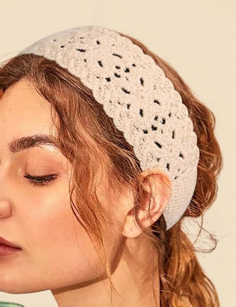 Boho Crochet Floral Headband - DippedShop Wholesale - #6947