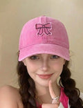 Cute Bow Knot Solid Color Baseball Cap MK2BW6W6HAT87
