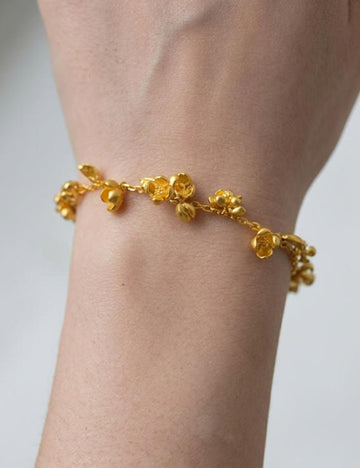 Gold Plated Flower Chain Bracelet - DippedShop Wholesale - #1427