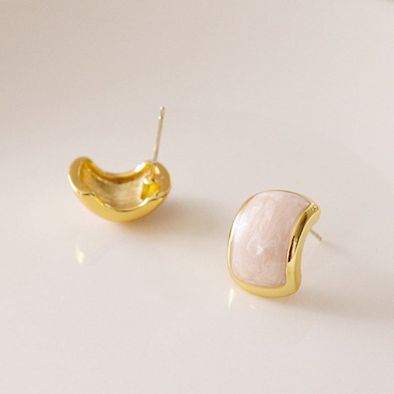Geometric C-Shaped Stud Earrings - DippedShop Wholesale - #8659