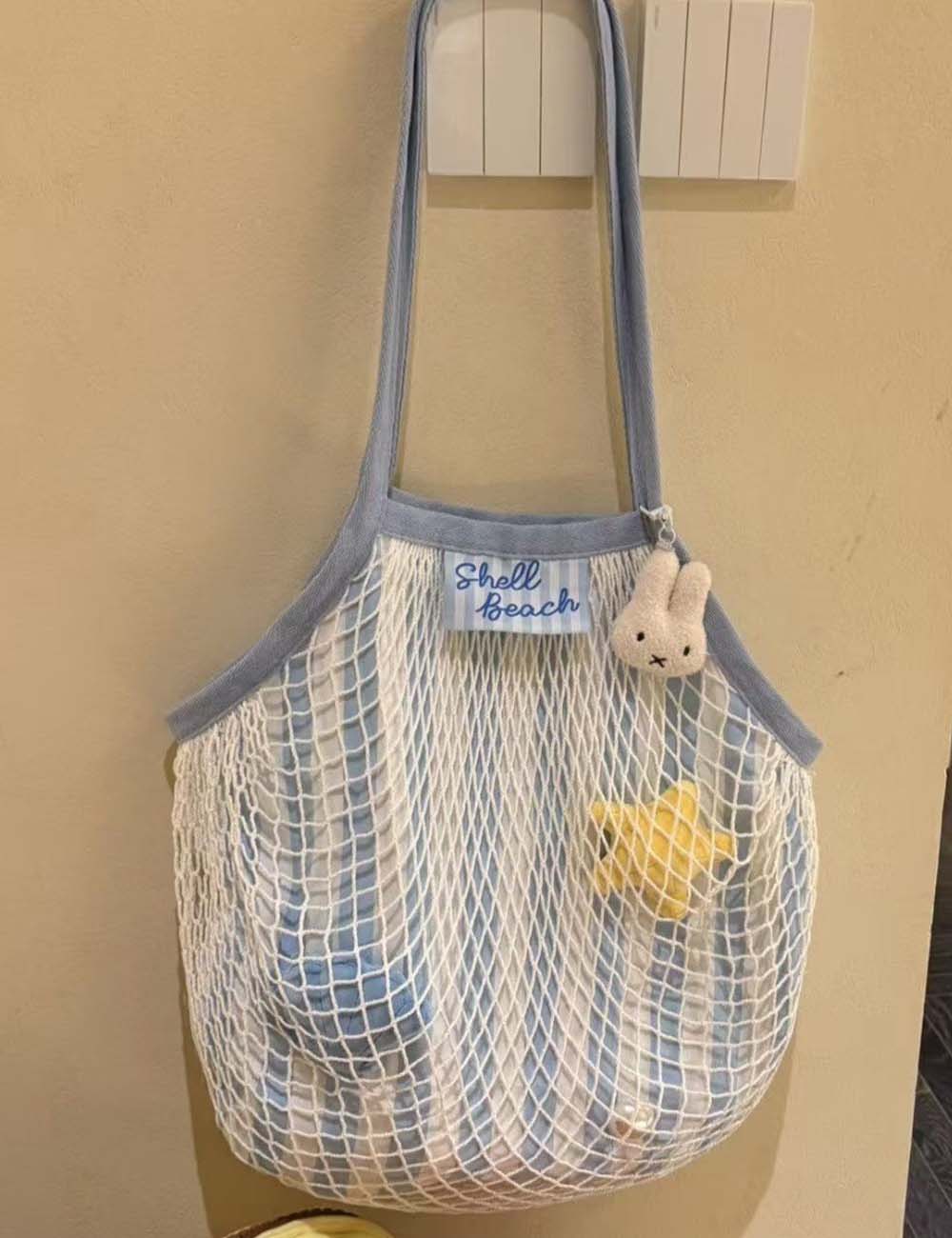 Cute Beach Mesh Large Capacity Handbag 8BW6BOB77L