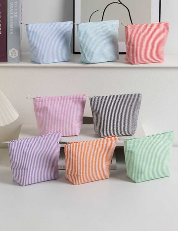 Simple Striped Color Block Makeup Bag DP25E850