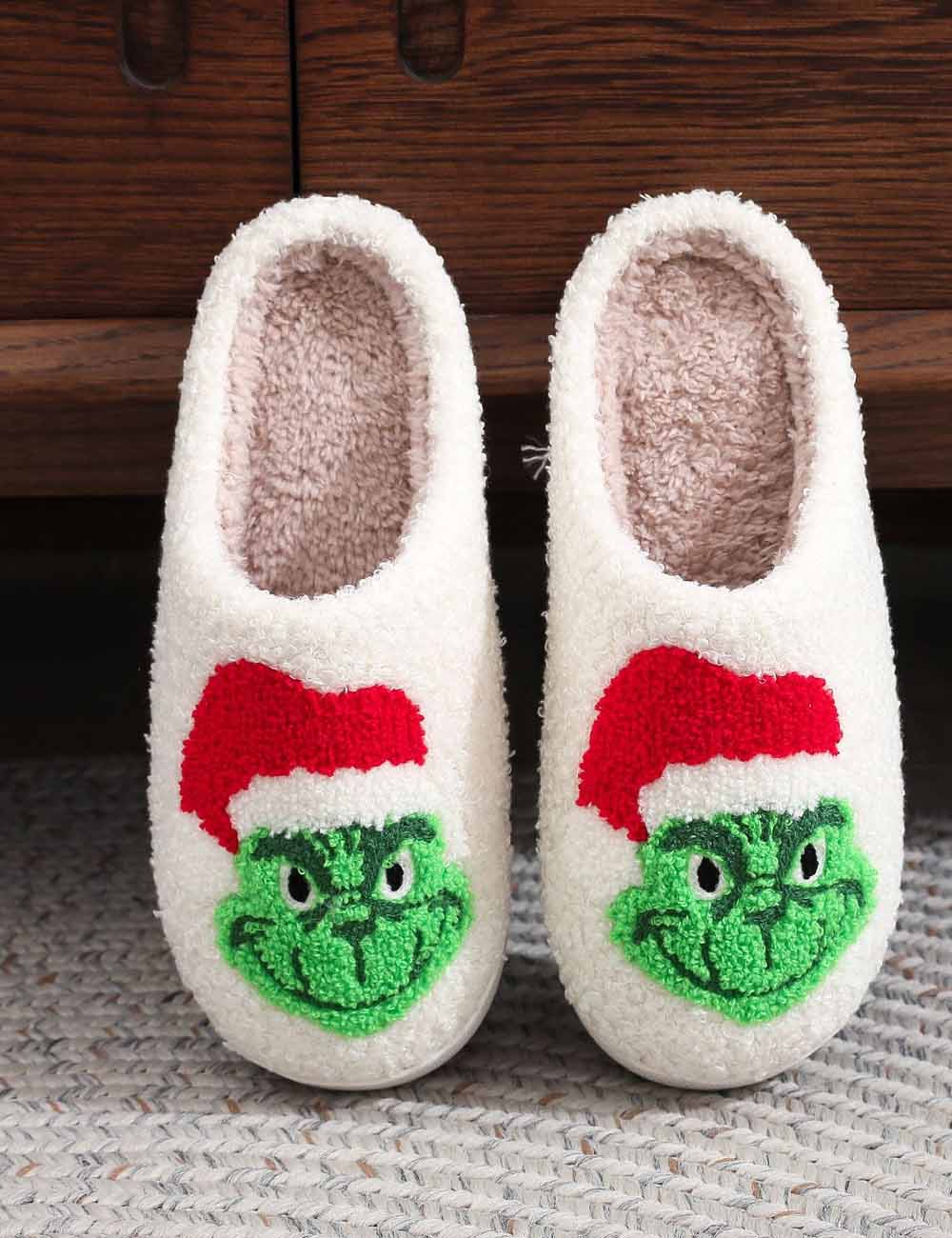 Christmas Grinch Plush Warm Indoor Slippers DP25H492