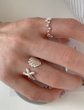 Minimalist Electroplated Starfish Statements Open Ring 8ZA6JRG141L