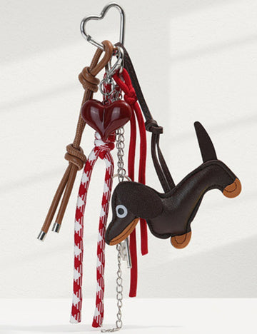 Cute Dachshund Rope Braided Keychain Bag Charm DP25H616