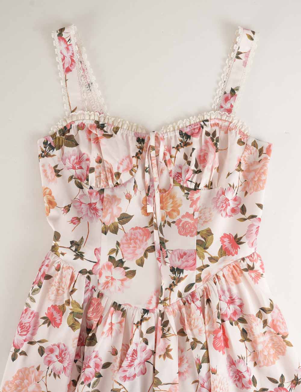 Floral Midi Corset Dress - DippedShop Wholesale - #1235