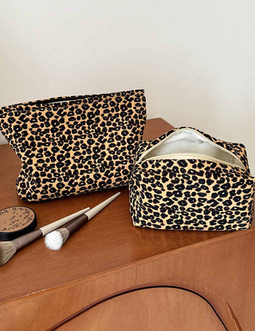 Leopard Print Color Block Portable Cosmetic Bag DP25H556
