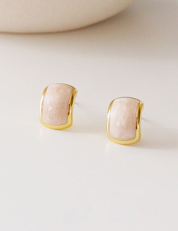 Geometric C-Shaped Stud Earrings - DippedShop Wholesale - #8659