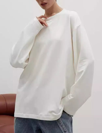 Casual Loose Round Neck Long Sleeve Top DP25E424