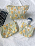 Vintage Tulip Jacquard Large Capacity Makeup Bag MK2BW6W10BOB387