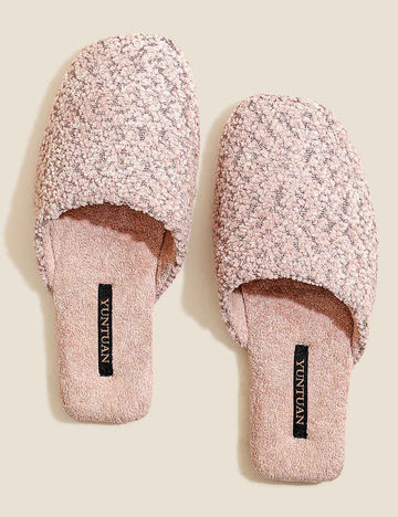 Elegant Soft Solid Color Warm Indoor Slippers DP25H514