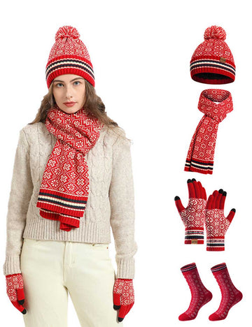 Christmas Winter Warm Knit Beanie Scarf Set DP25H411