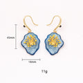 Retro Flower Enamel Dangle Earrings - DippedShop Wholesale - #7731