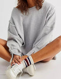 Solid Round Neck Split Hoodie - DippedShop Wholesale - #2979