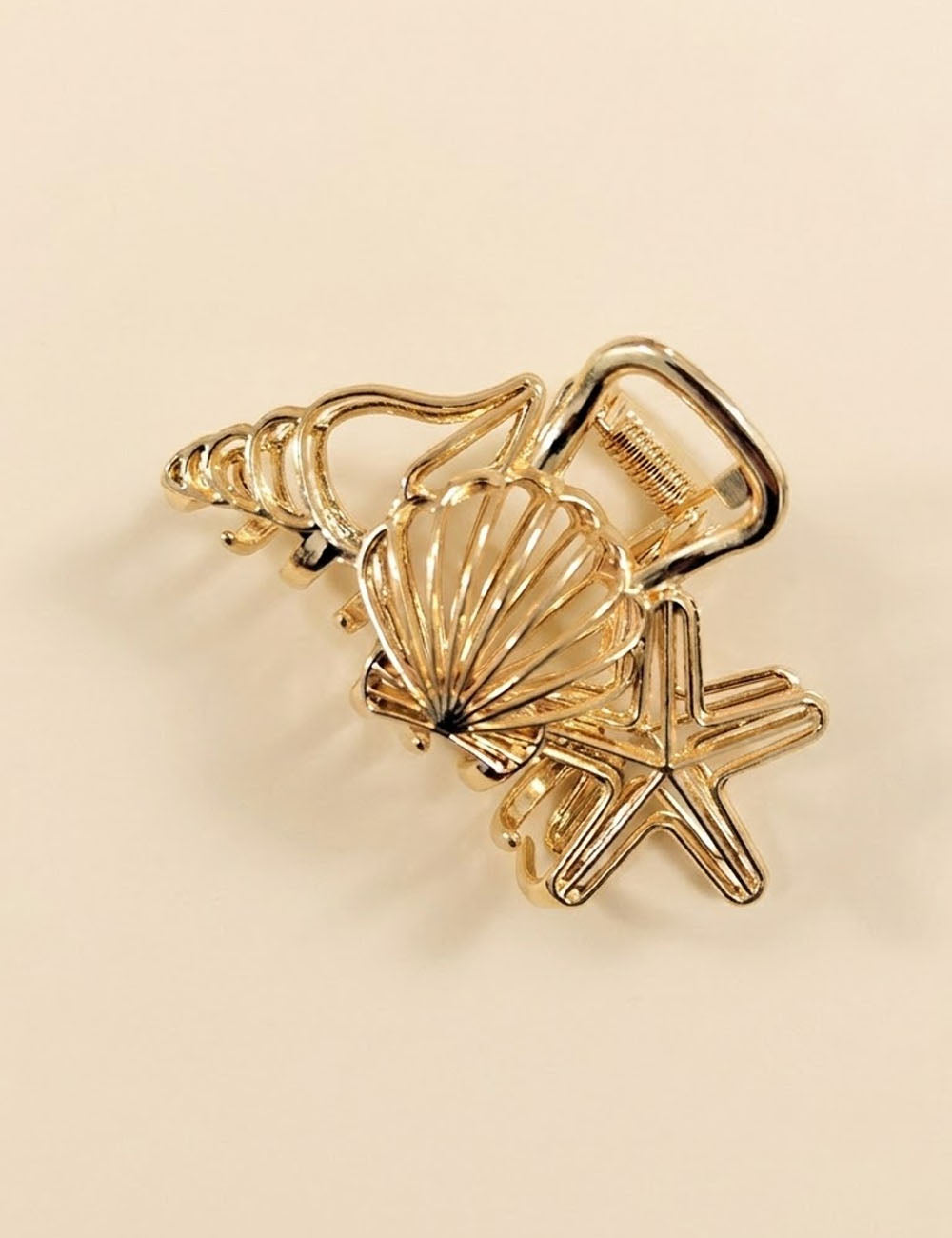 Vintage Gold Geometric Hair Claw - DippedShop Wholesale - #4323