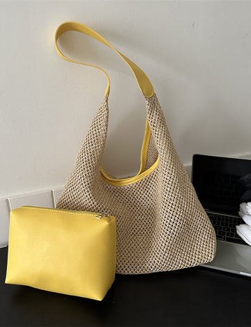 Casual Hollow Out Woven Shoulder Bag DP25B459