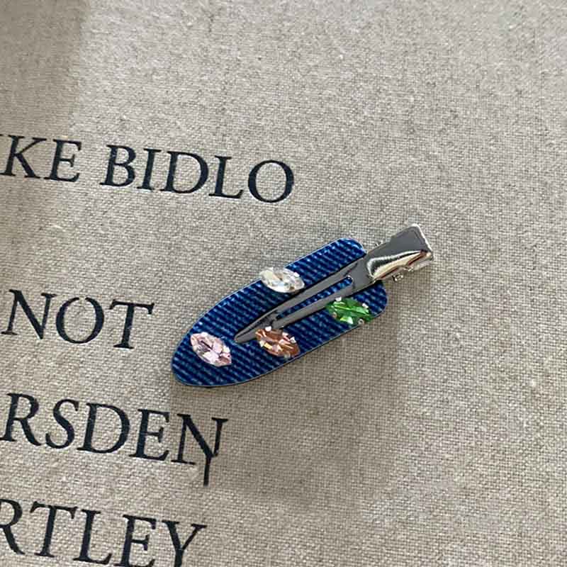 Cute Colorful Rhinestone Denim Style Hair Claw DP25F580