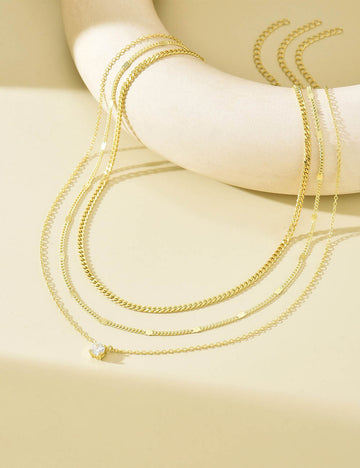 Gold Plated Layered Necklace - DippedShop Wholesale - #1875