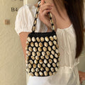 Beaded Woven Bucket Bag - DippedShop Wholesale - #0627