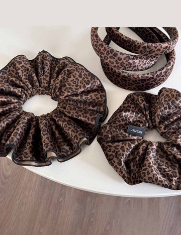 Oversized Double-Layer Leopard Print Hair Tie DP25F977