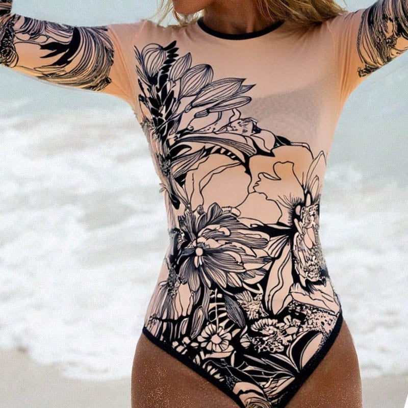Vintage Floral One Piece Swimsuit - DippedShop Wholesale - #3555
