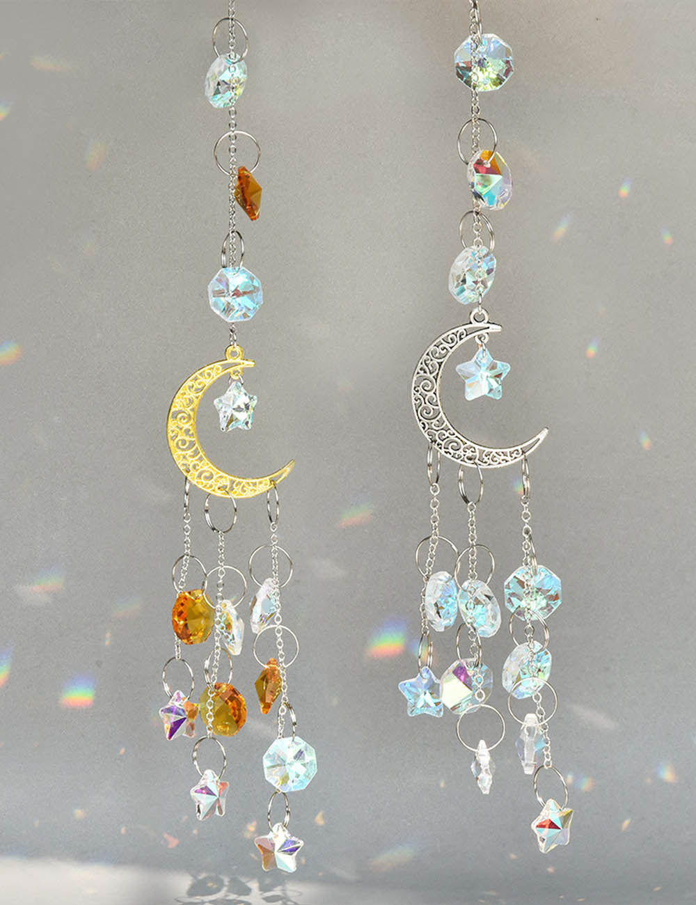Star Moon Suncatcher Chain - DippedShop Wholesale - #5395