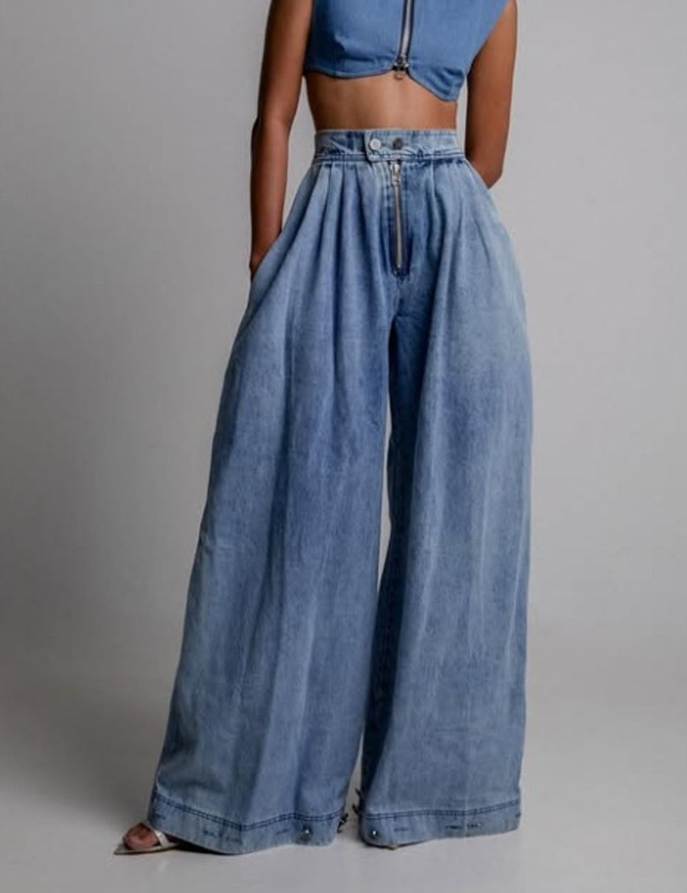Trendy High Rise Harem Baggy Denim Pants DP25G914