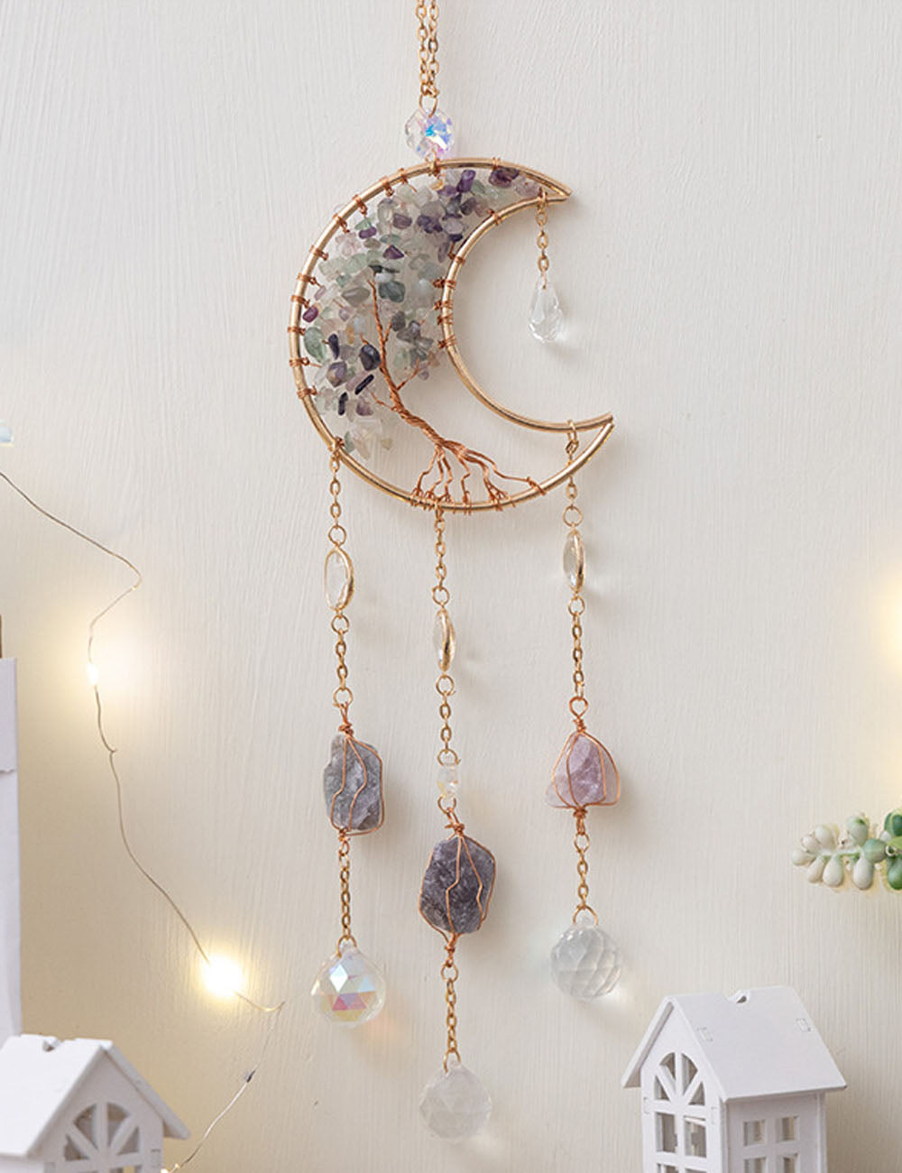 Crystal Moon Suncatcher - DippedShop Wholesale - #8003
