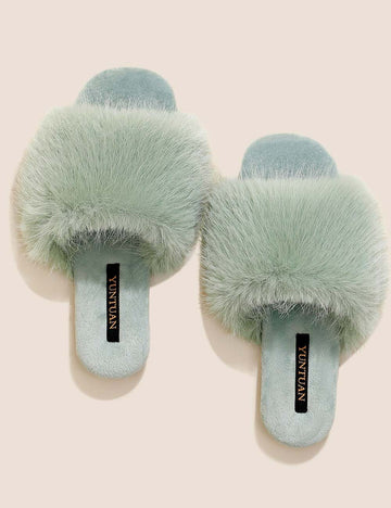Fuzzy Faux Fur Warm Non-Slip Indoor Slippers DP25H510