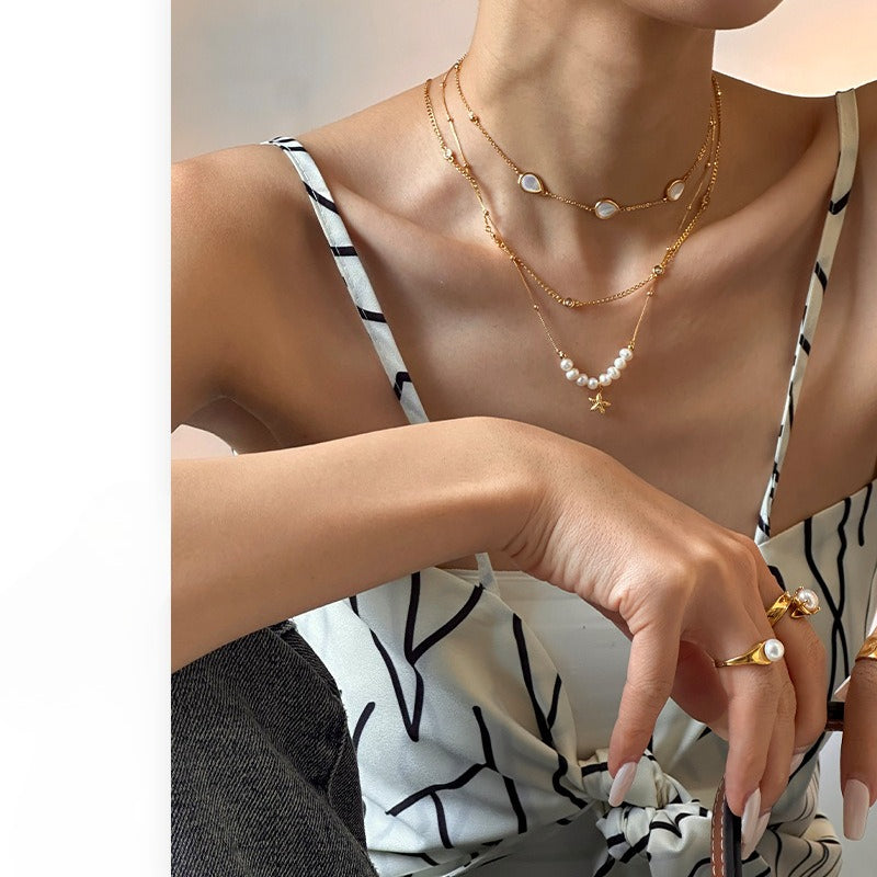 Freshwater Pearl Starfish Choker - DippedShop Wholesale - #2995