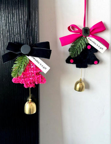 Elegant Bow Knot Christmas Tree Bell Door Hanging DP25H452